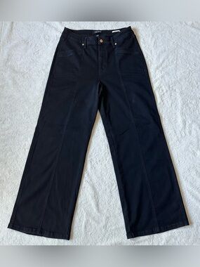 Judy Blue High Waist Retro Wide Leg Black Denim Jeans Strech sz 16(32”x32.5”)